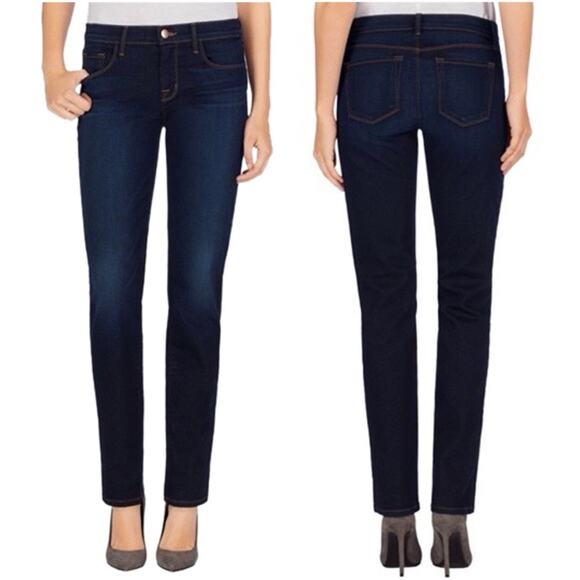 J. BRAND Dark Wash Straight Leg High Rise Jeans High Waist Size 31 Waist 31" - Picture 1 of 5